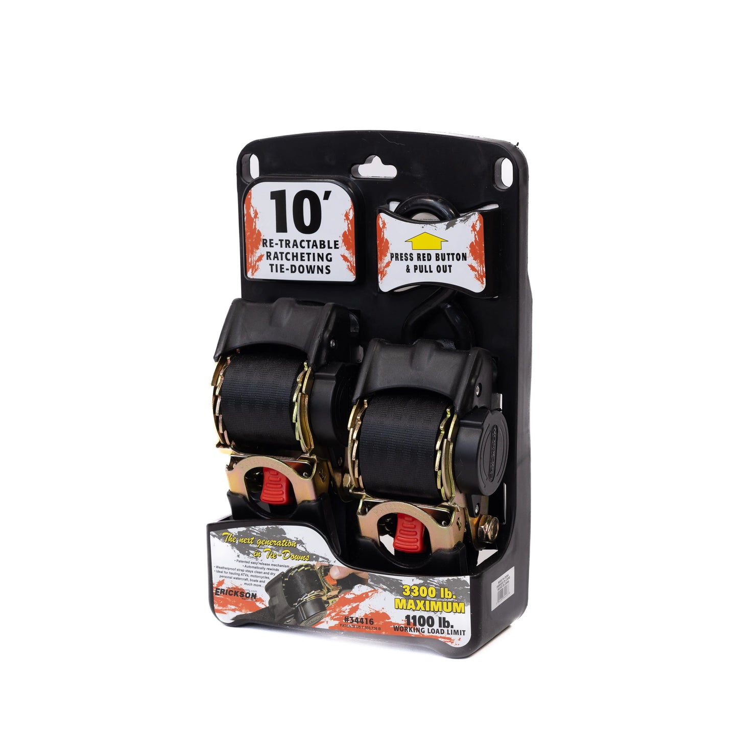 Retractable Ratchet Straps 2"X10' (Set of 2)