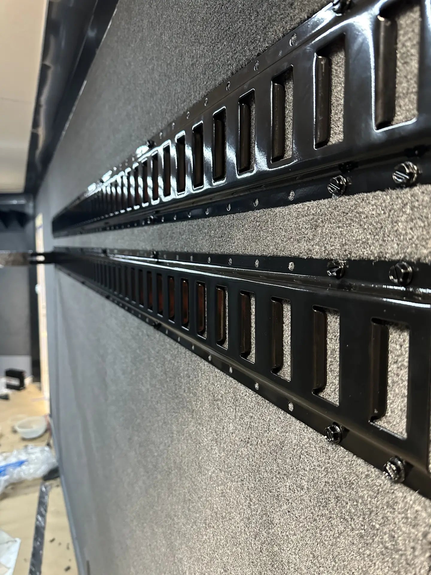 Set of 2 Horizontal E Track - 2000 lbs. Capacity, 8' long, Black finish
